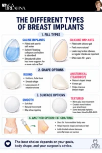 What are the Main Types Of Breast Implants Available Infographics -Anca Breahna