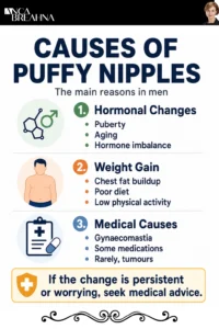 How to Get Rid of Puffy Nipples in Men Infographics - Anca Breahna