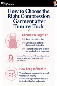 Best Compression Garments after Tummy Tuck Surgery Infographics - Anca Breahna