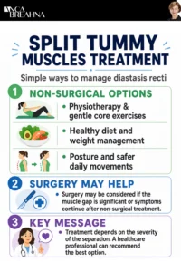 Split Tummy Muscles - Causes and Solutions Infographics 2 - Anca Breahna