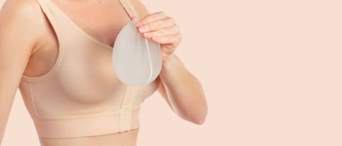 Compression garment after breast implant surgery