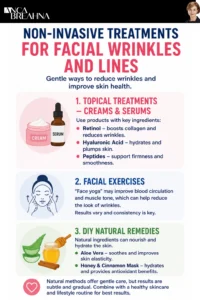 Causes and Treatments for Facial Wrinkles and Lines Infographics - Anca Breahna