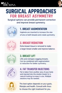 How to Fix Asymmetrical Breasts or Lopsided Breasts – Treatment Options Infographics - Anca Breahna