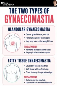 Types of Gyno – Glandular vs. Fatty Tissue Gynaecomastia Infographics 2 - Anca Breahna
