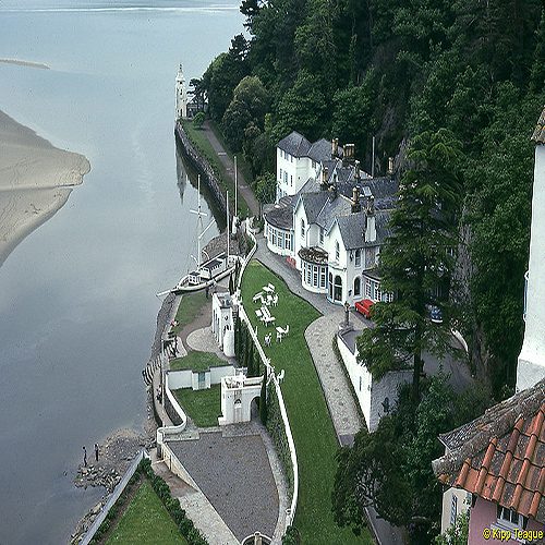 The Potmeirion Hotel aerial Shot by Kipp Teague