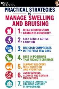 How to Reduce Swelling and Bruising After a Mummy Makeover Surgery Infographics - Anca Breahna