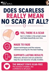 Scarless Boob Job With Under The Arm Incision Infographics - Anca Breahna