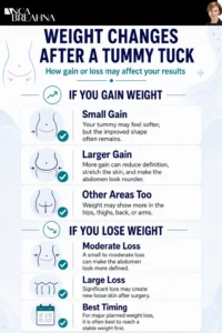 How Does Weight Gain Or Weight Loss Affect Tummy Tuck Results Long Term - Infographics Image