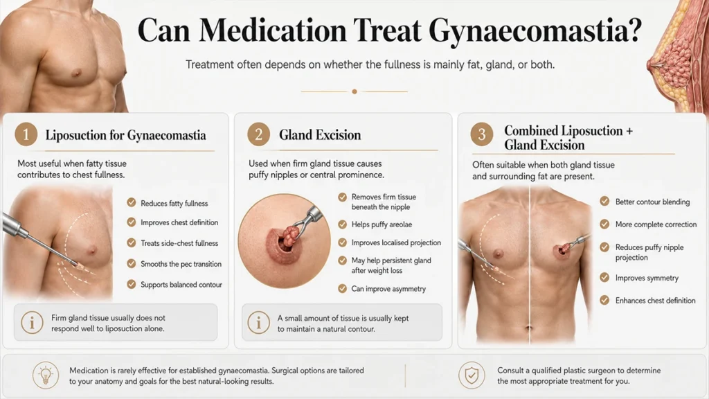 Can Medication Treat Gynaecomastia Infographic by Miss Anca Breahna