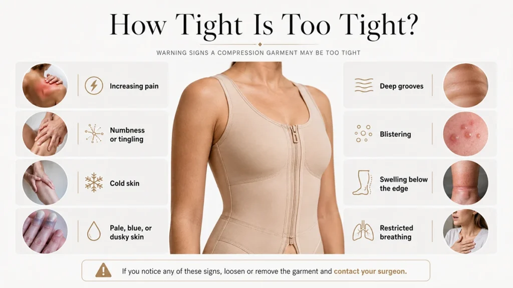 Warning Signs A Compression Garment May Be Too Tight Infographic by Miss Anca Breahna