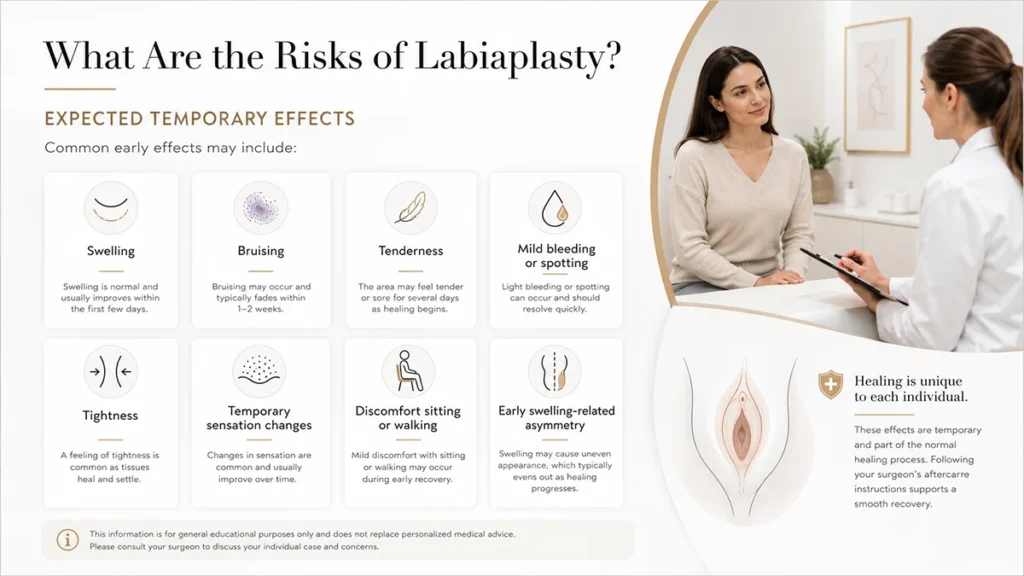 What Are The Risks of Labiaplasty Infographic by Miss Anca Breahna