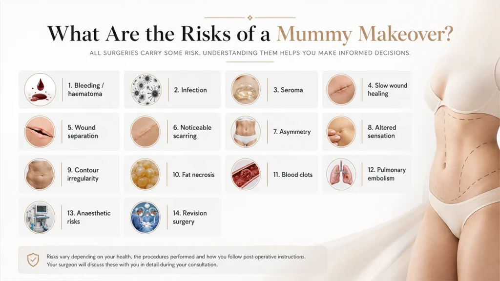 What Are the Risks of A Mummy Makeover Infographic by Miss Anca Breahna