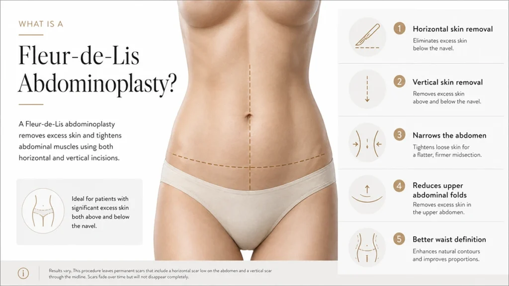What Is A Fleur de Lis Abdominoplasty Infographic by Miss Anca Breahna