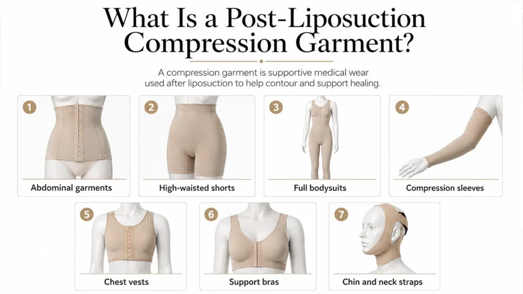 What Is A Post Liposuction Compression Garment Infographic by Miss Anca Breahna